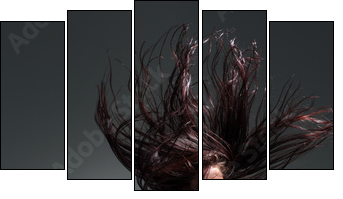 Woman dancing in studio - Five-piece canvas, Pentaptych