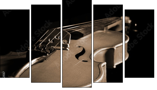 violin isolated on black - Five-piece canvas, Pentaptych