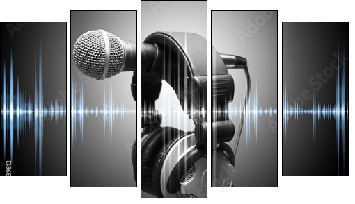 concepto de musica y grabacion en estudio - Five-piece canvas, Pentaptych
