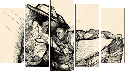 latino dance - Five-piece canvas, Pentaptych