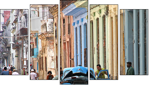 stalled in havana - Five-piece canvas, Pentaptych