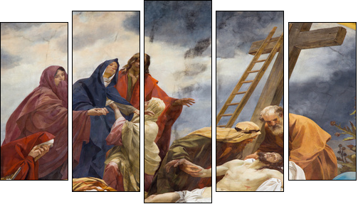 Vienna - Fresco of Deposition of the corss - Schottenkirche - Five-piece canvas, Pentaptych