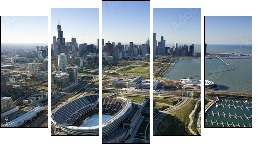 Chicago, Illinois. - Five-piece canvas, Pentaptych