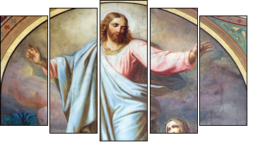 Vienna -  Fresco of Ascension of the Lord - Five-piece canvas, Pentaptych