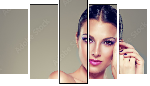 Portrait of a stylish girl - Five-piece canvas, Pentaptych