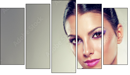 Portrait of a stylish girl - Five-piece canvas, Pentaptych