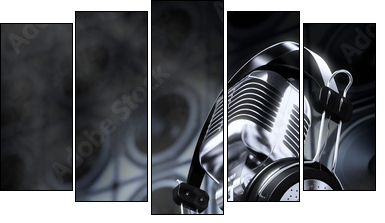 Microphone and headphones - Five-piece canvas, Pentaptych