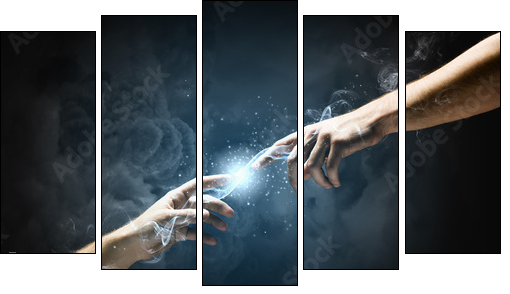 Creation of adam - Five-piece canvas, Pentaptych