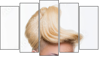 Girl with fancy hairstyle and makeup - Five-piece canvas, Pentaptych