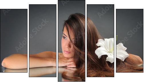 beautiful woman - Five-piece canvas, Pentaptych