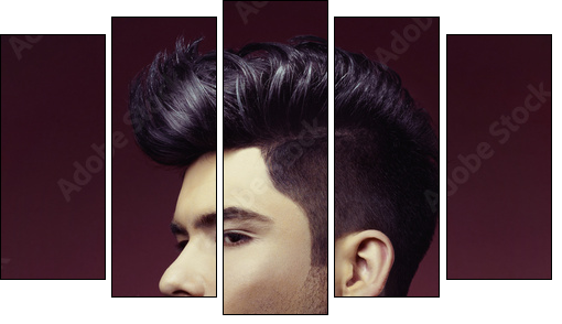Man with stylish haircut - Five-piece canvas, Pentaptych