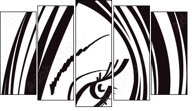 Female beauty icon in Black and White - Five-piece canvas, Pentaptych