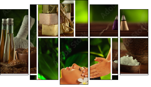 spa mix - Five-piece canvas, Pentaptych