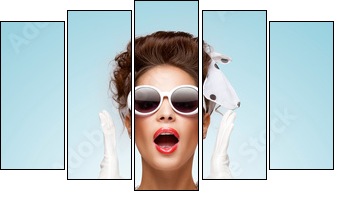 Full of emotions. - Five-piece canvas, Pentaptych