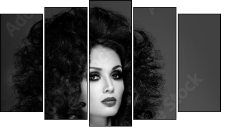 Beautiful woman with fashion hairstyle - Five-piece canvas, Pentaptych
