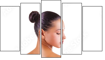 Female back - Five-piece canvas, Pentaptych