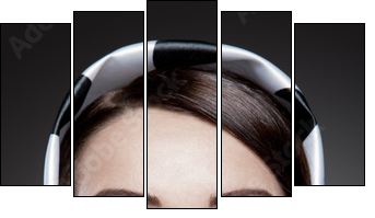 gorgeous caucasian brunette - Five-piece canvas, Pentaptych