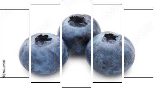Blueberry - Five-piece canvas, Pentaptych