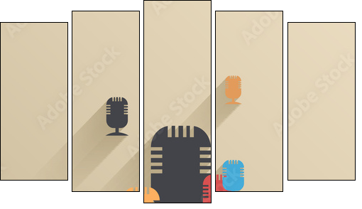 Vector creative flat ui icon background. Eps 10 - Five-piece canvas, Pentaptych