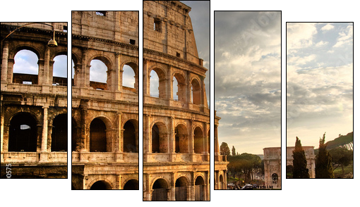 Roma, Colosseo - Five-piece canvas, Pentaptych