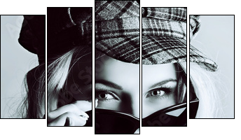 denim style - Five-piece canvas, Pentaptych