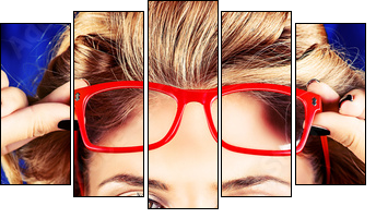 red kiss - Five-piece canvas, Pentaptych