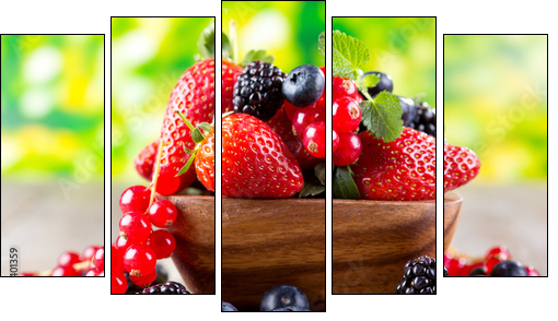 fresh berries - Five-piece canvas, Pentaptych