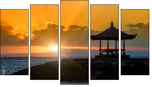 sunset in bali beach - Five-piece canvas, Pentaptych