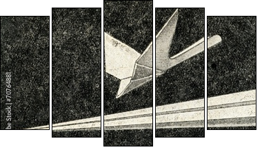 Paper airplanes - Five-piece canvas, Pentaptych