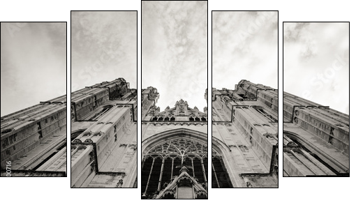 Cathedral of St. Michael view from the ground - b&w - Five-piece canvas, Pentaptych