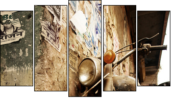 Old bike - Five-piece canvas, Pentaptych