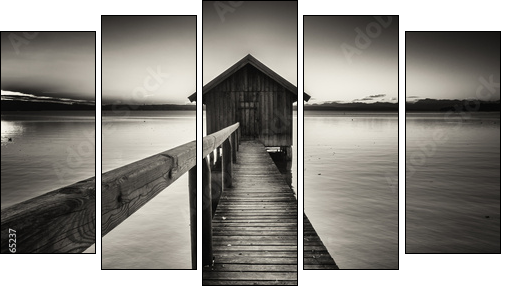 old wooden boathouse - Five-piece canvas, Pentaptych