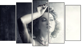 art nude - Five-piece canvas, Pentaptych