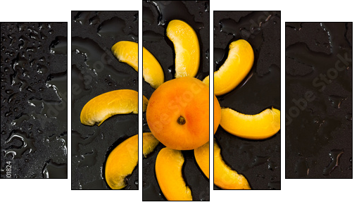 Apricots - Five-piece canvas, Pentaptych