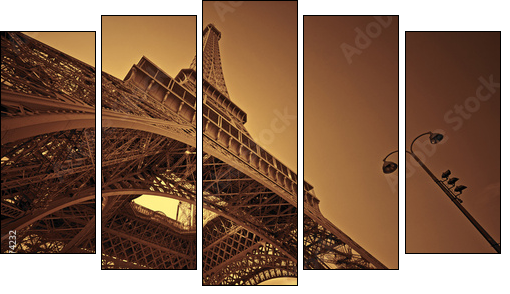 Paris - Five-piece canvas, Pentaptych