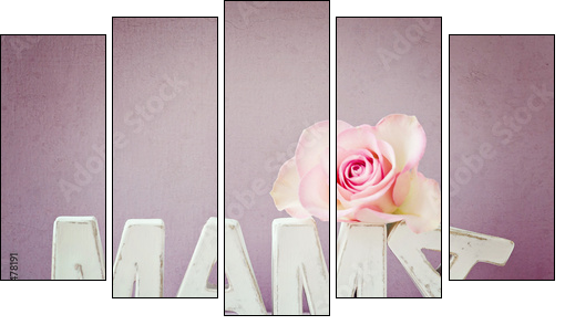 Blossom -love - Five-piece canvas, Pentaptych