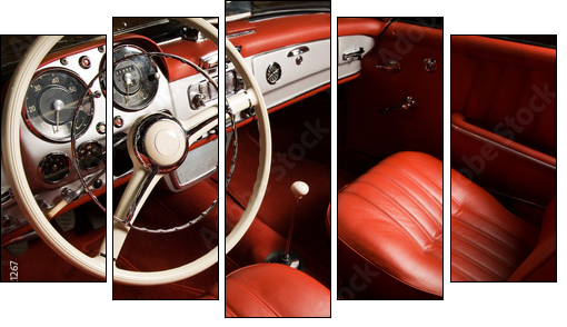 Luxury car interior - Five-piece canvas, Pentaptych