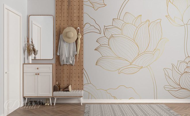 Zlate-linie-lotosu-do-obyvaciho-pokoje-fototapety-demur