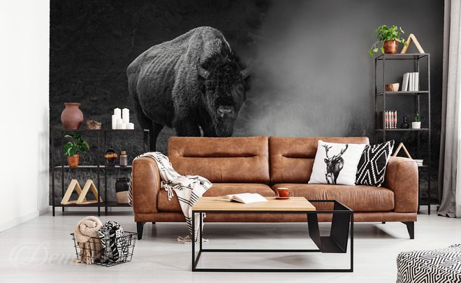 Monumentalni-bizon-v-ponure-atmosfere-zvirata-fototapety-demur