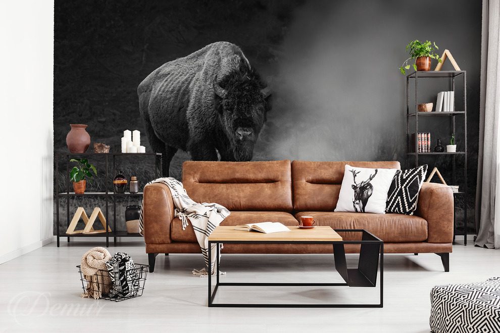 Monumentalni-bizon-v-ponure-atmosfere-zvirata-fototapety-demur