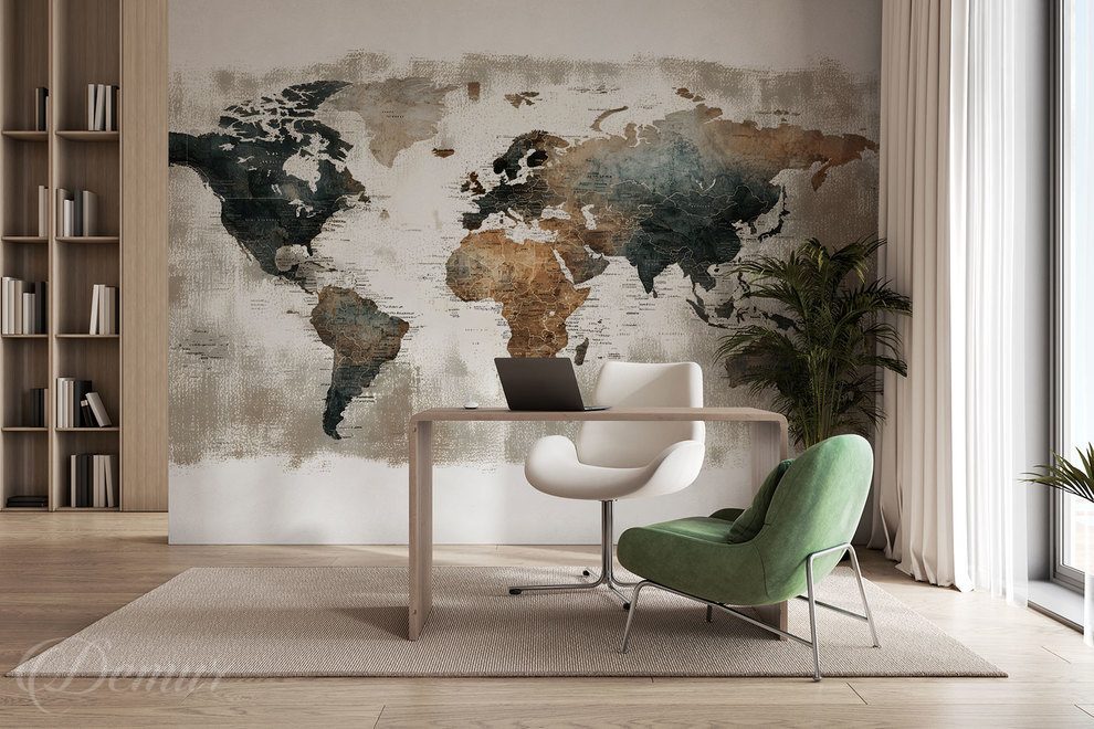 Umelecka-mapa-sveta-ve-vintage-stylu-mapa-sveta-fototapety-demur