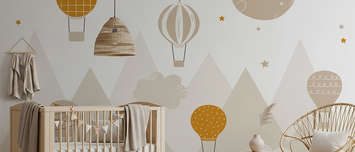 Balony-a-mesic-v-detskych-snech-pro-deti-fototapety-demur